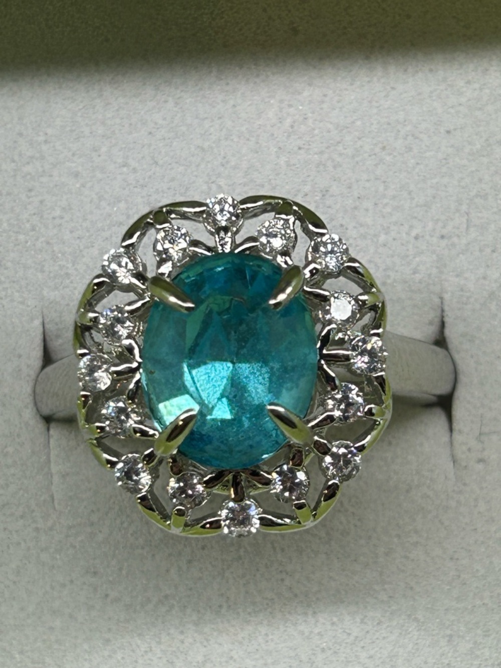 Vintage Swarovski Blue Crystal Ring